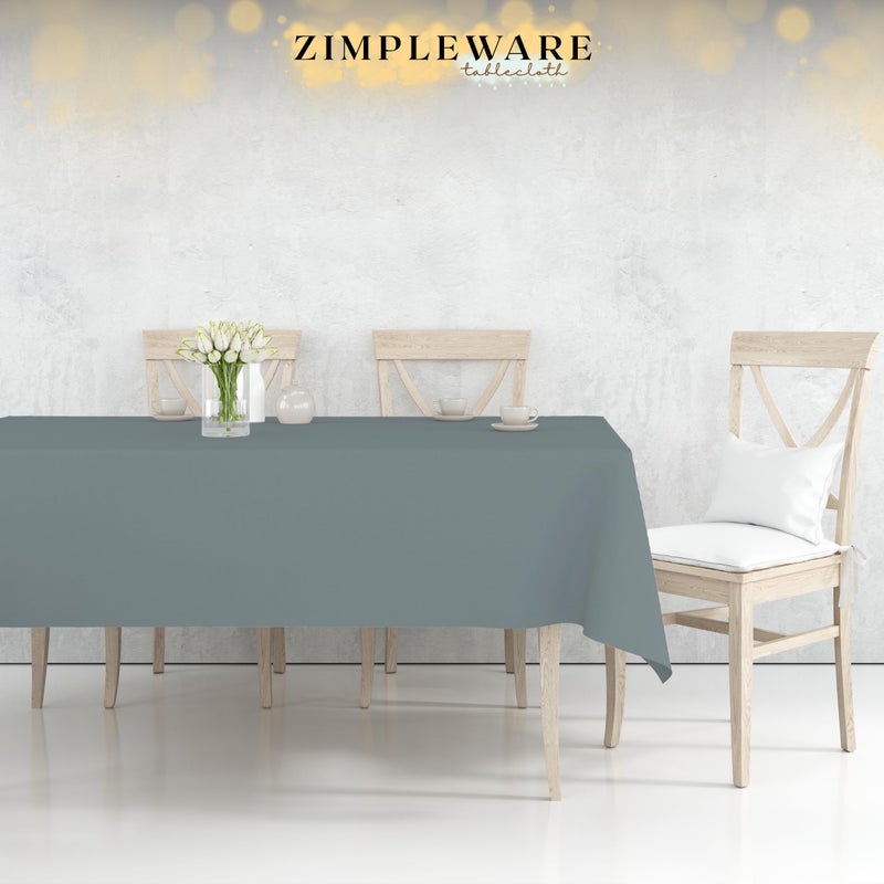 ZIMPLEWARE Premium Silver Plastic Table Cloth Disposable (12 Pk) Plastic Tablecloths for Rectangle Tables (54in x 108in) Party Table Cloths Disposable for 6ft to 8ft Rectangle Tables - Image 4